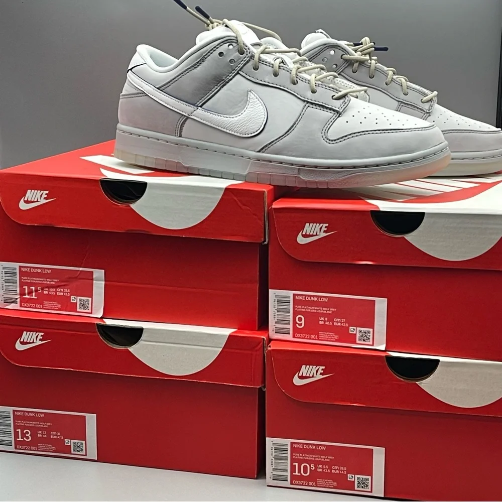 Nike Dunk Low Wolf Grey Pure Platinum Men's Sneaker DS 100% Authentic - Picture 8 of 16